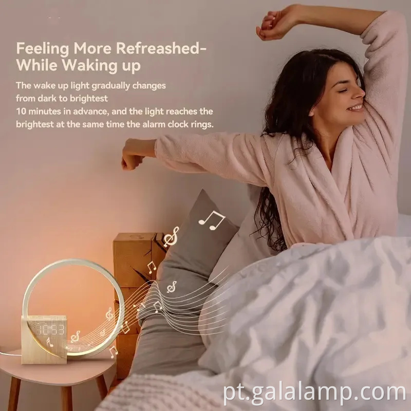 Alarmes do nascer do sol com 10 sons de ruído branco para lâmpada de sono profundo